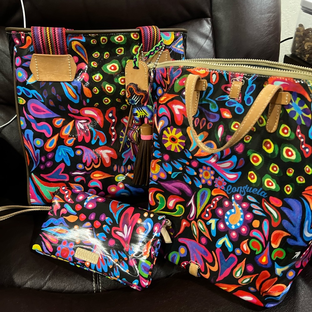 Consuela tote with charm and backpack purse for sale